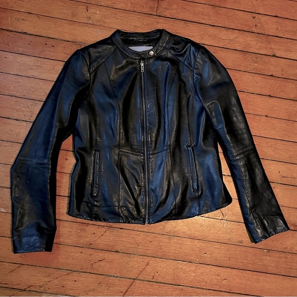 Genuine Leather Moto Jacket - Picture 1 of 4